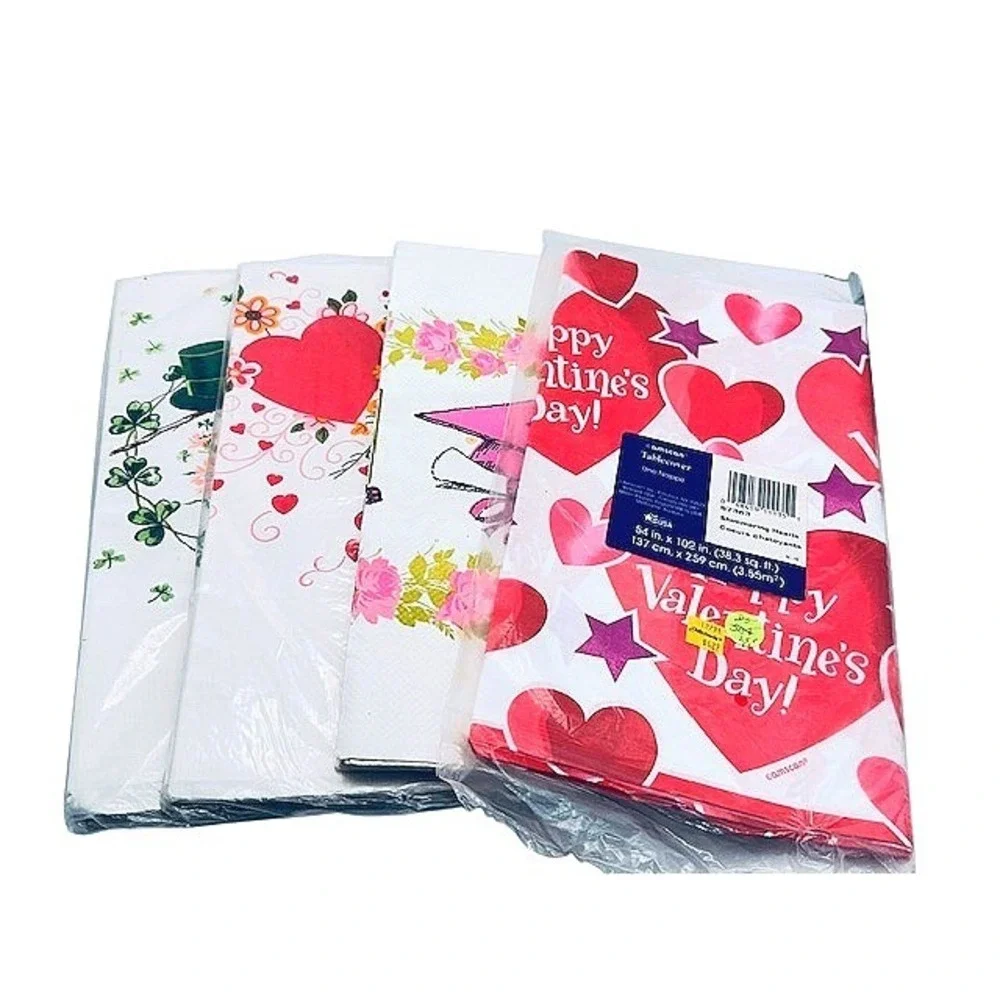 Vintage Beach Products Paper Table Covers Lot of 3 Graduation Hearts Shamrocks